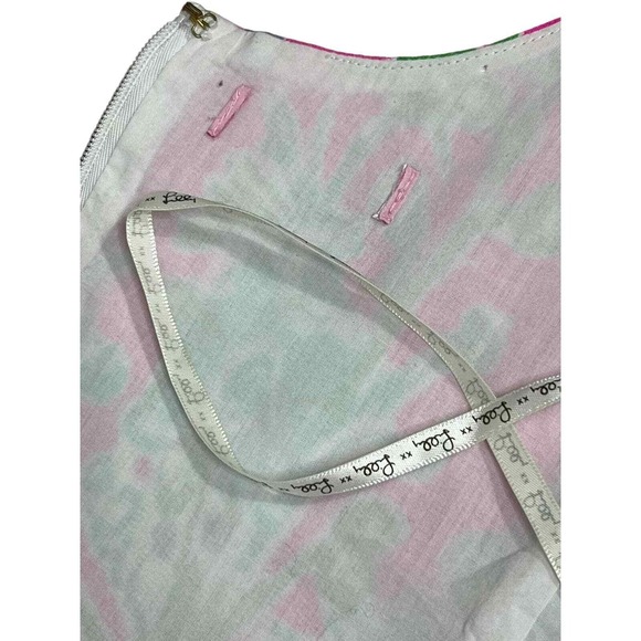 Lilly Pulitzer Floral Shift Dress Women Med Pink Turquoise Cotton Coastal Preppy - Picture 8 of 12